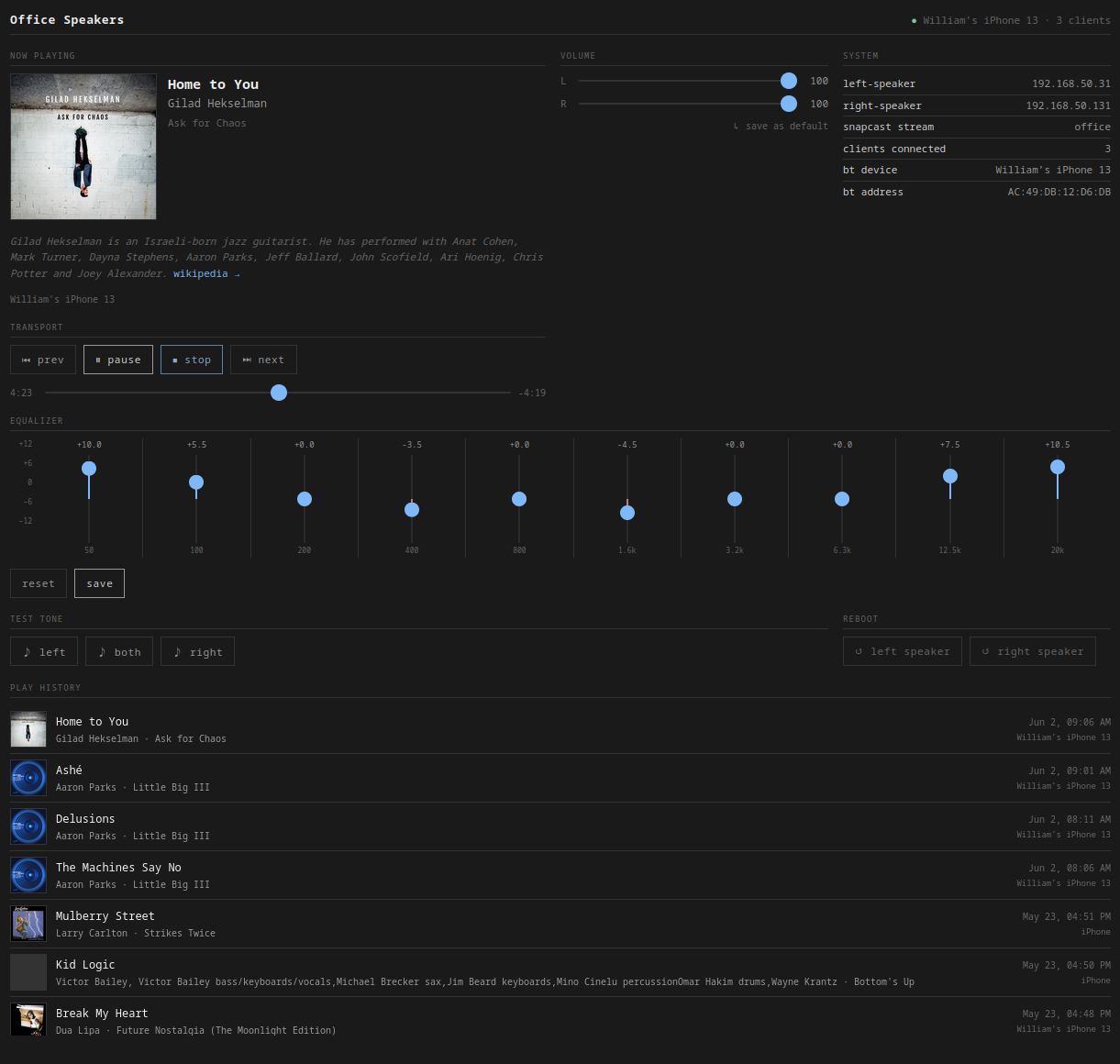 Web interface